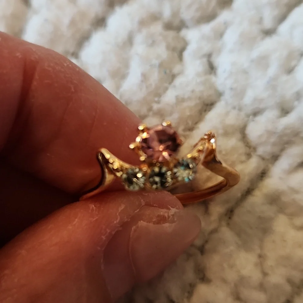 Mod Lily Faux Rose Gold Ruby CZ Ring